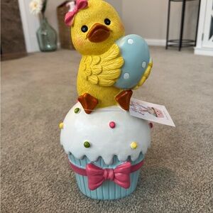 Adorable Easter Chick Girl Sitting On Cupcake 12”
